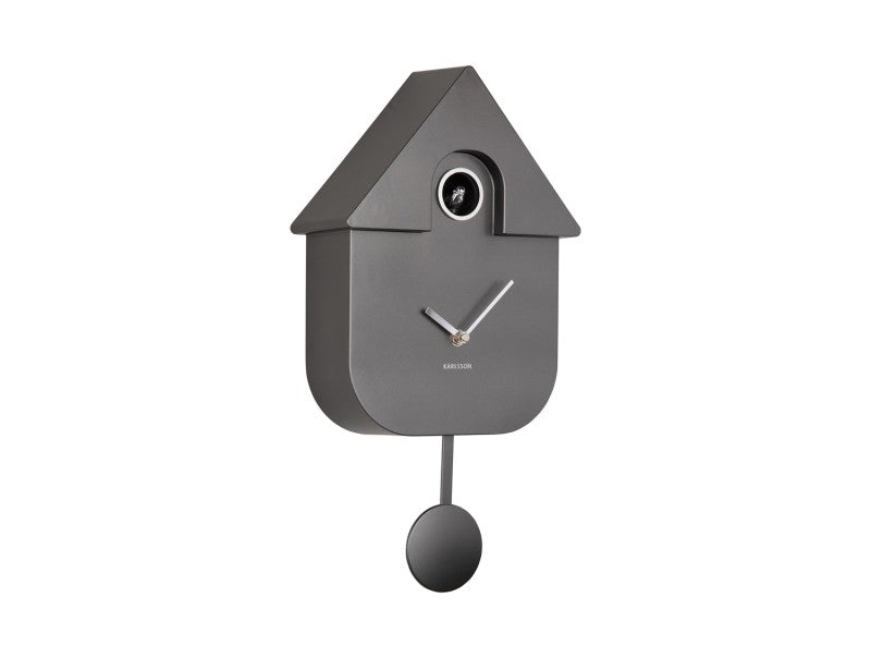 Metallic Dark Grey Modern Cuckoo Clock