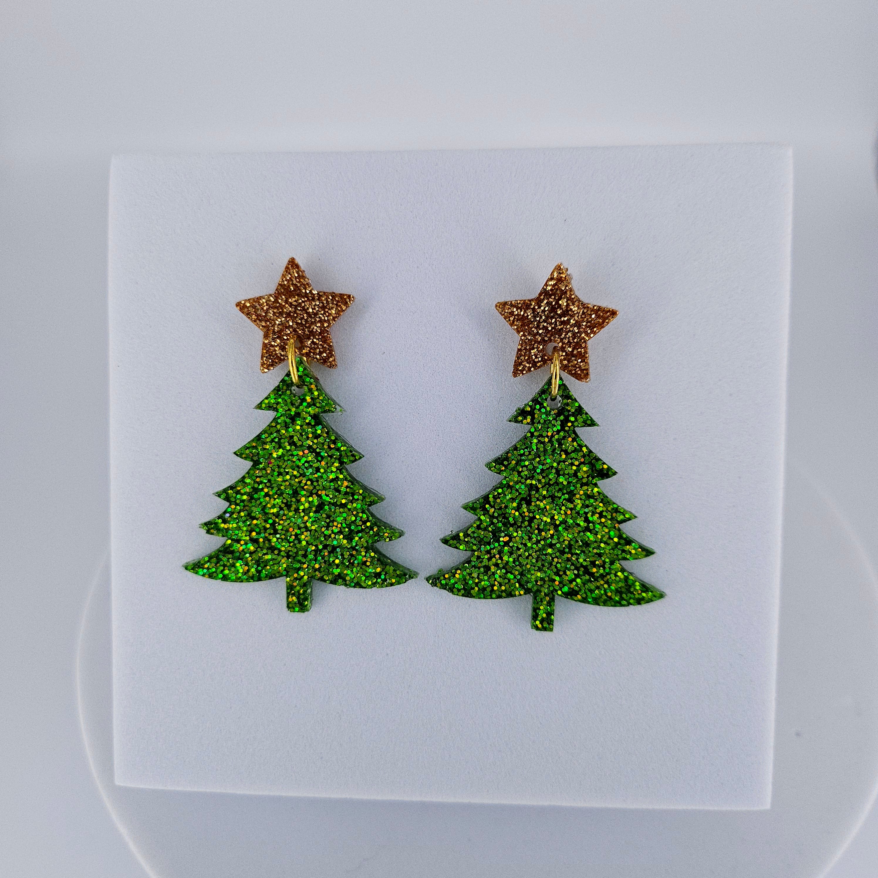 Christmas tree earrings hotsell