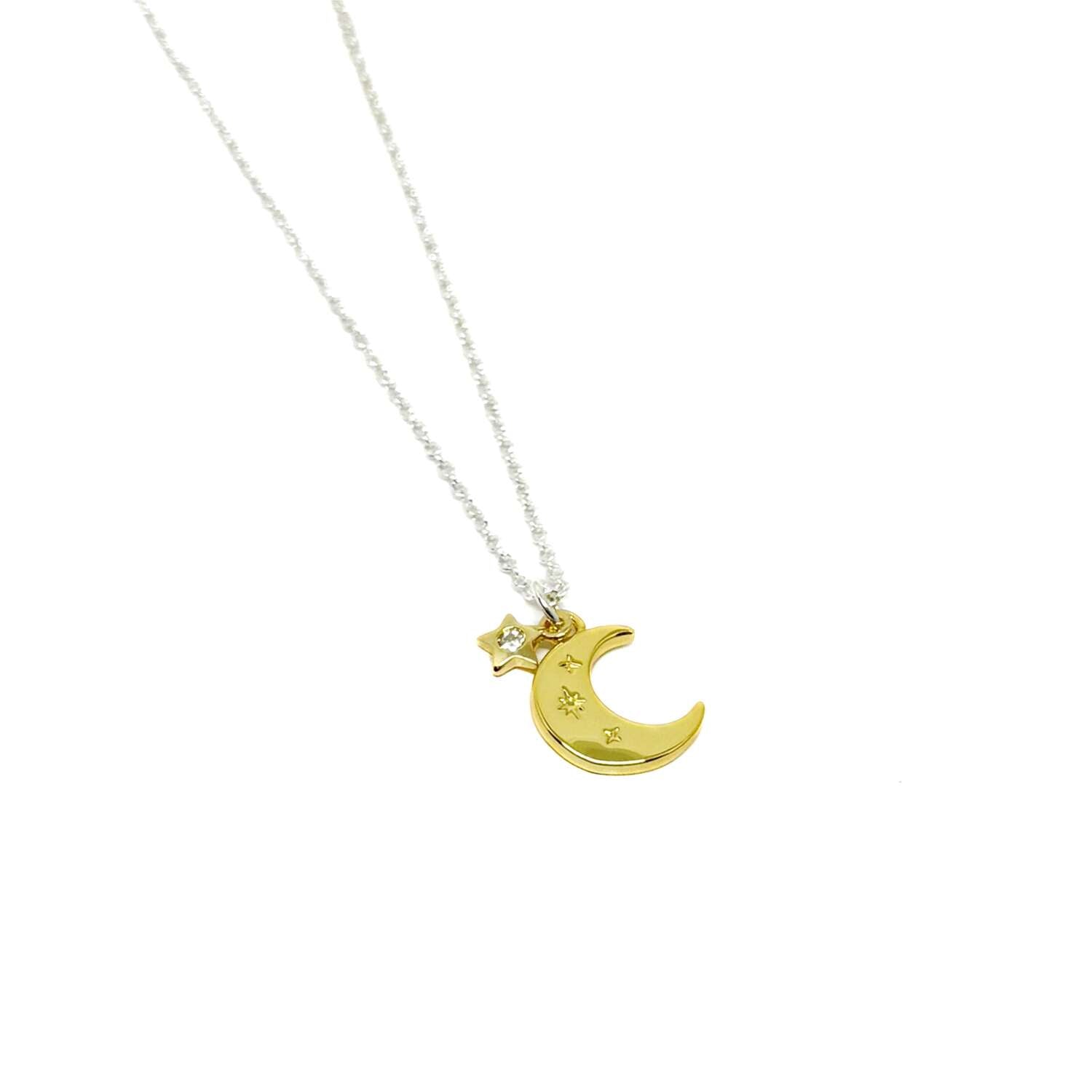 Moon and Star Necklace