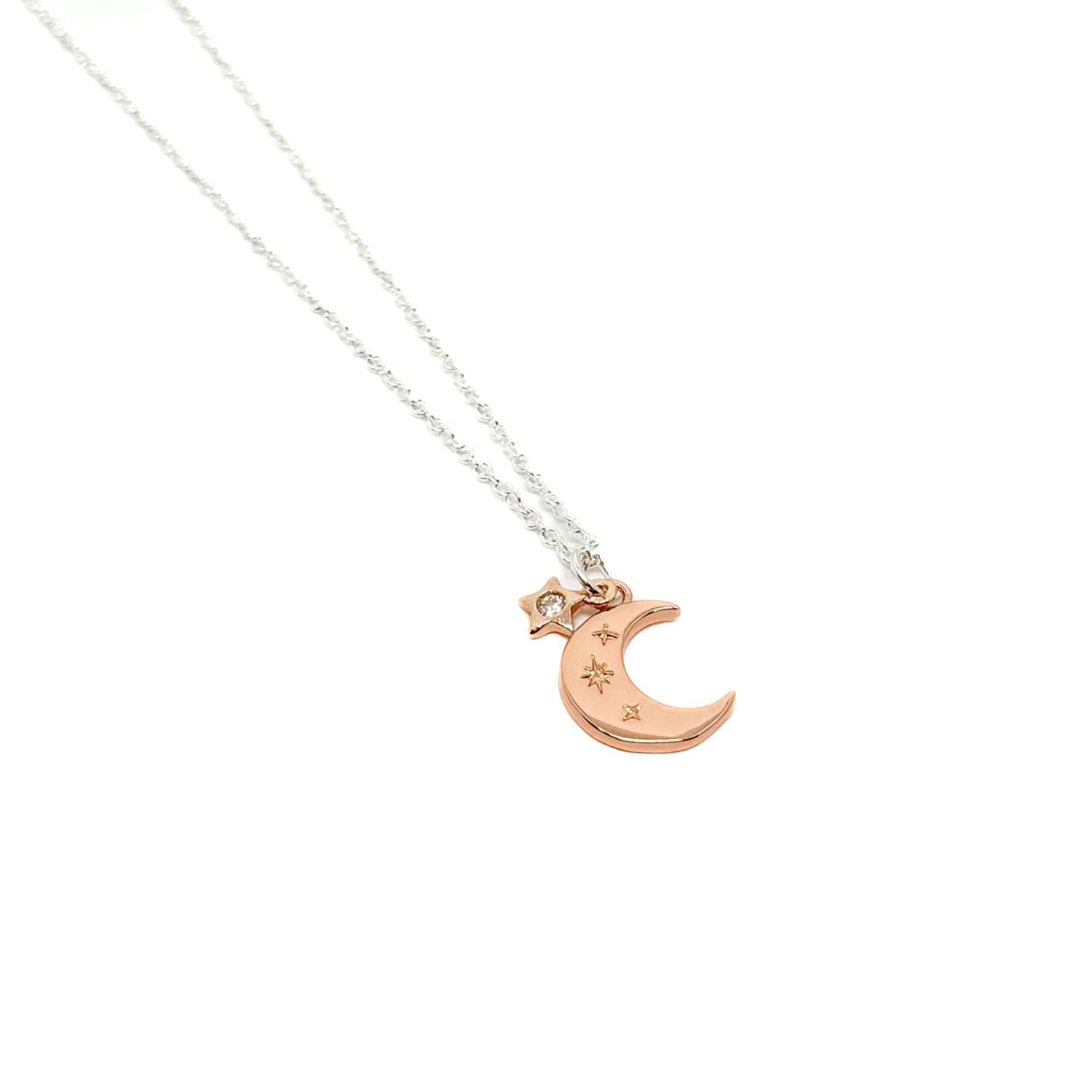 Moon and Star Necklace