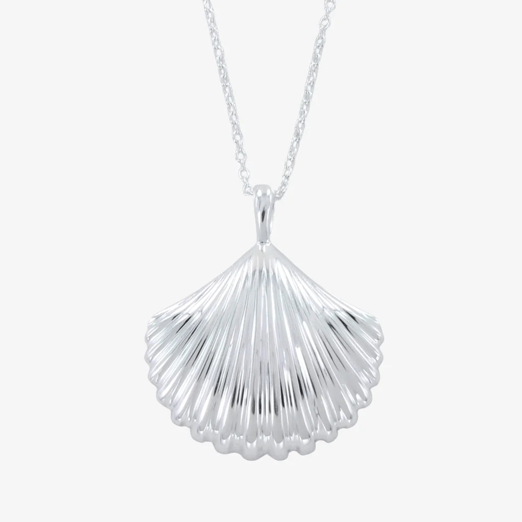 Scallop Shell Silver Necklace
