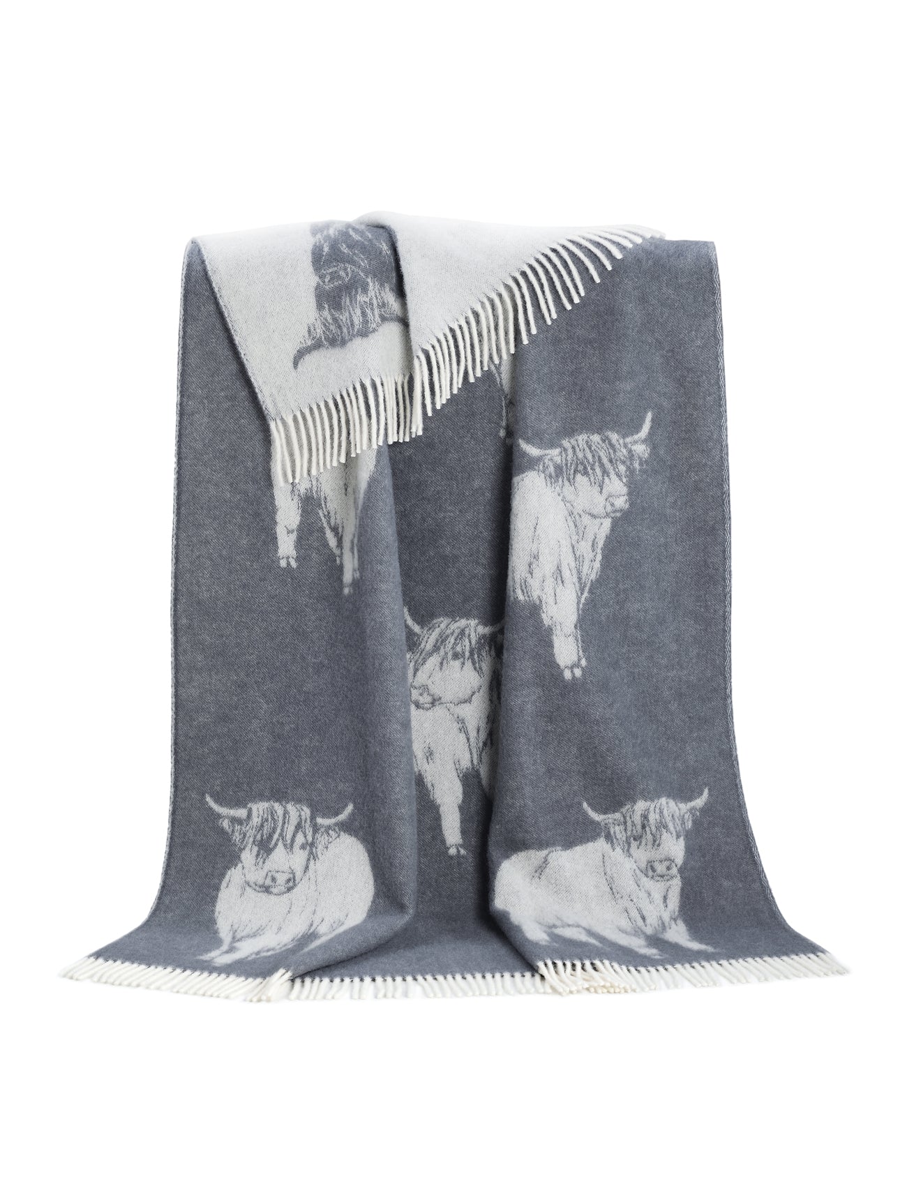 Highland Cow Wool Throw
