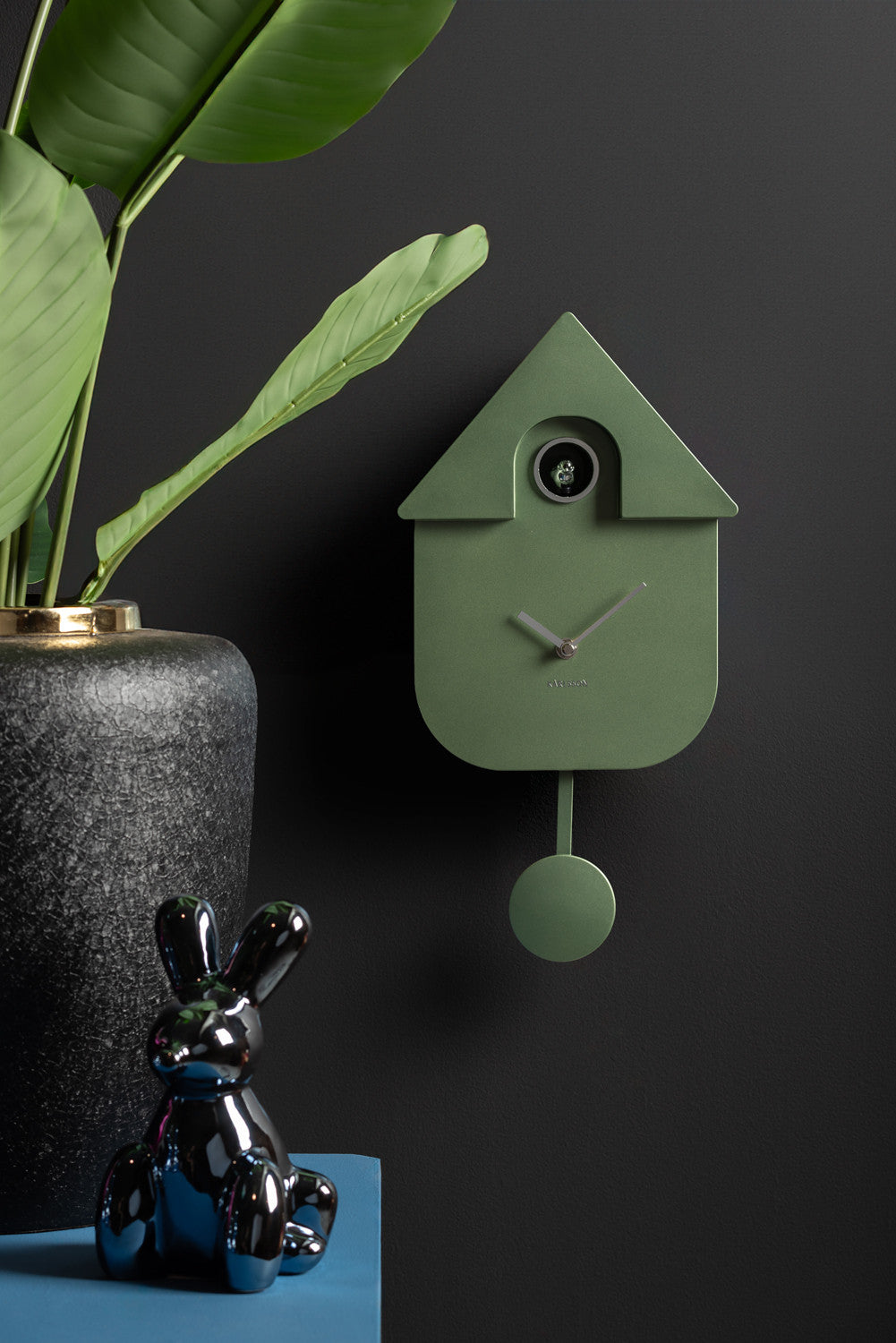 Metallic Dark Green Modern Cuckoo Clock