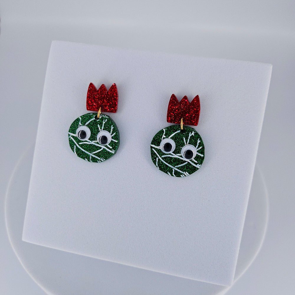 Brussel Sprout Sparkly Earrings