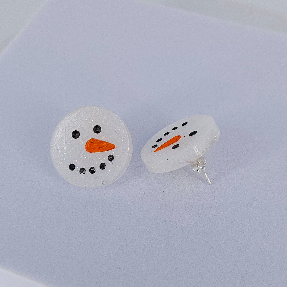 Snowman Sparkly Studs