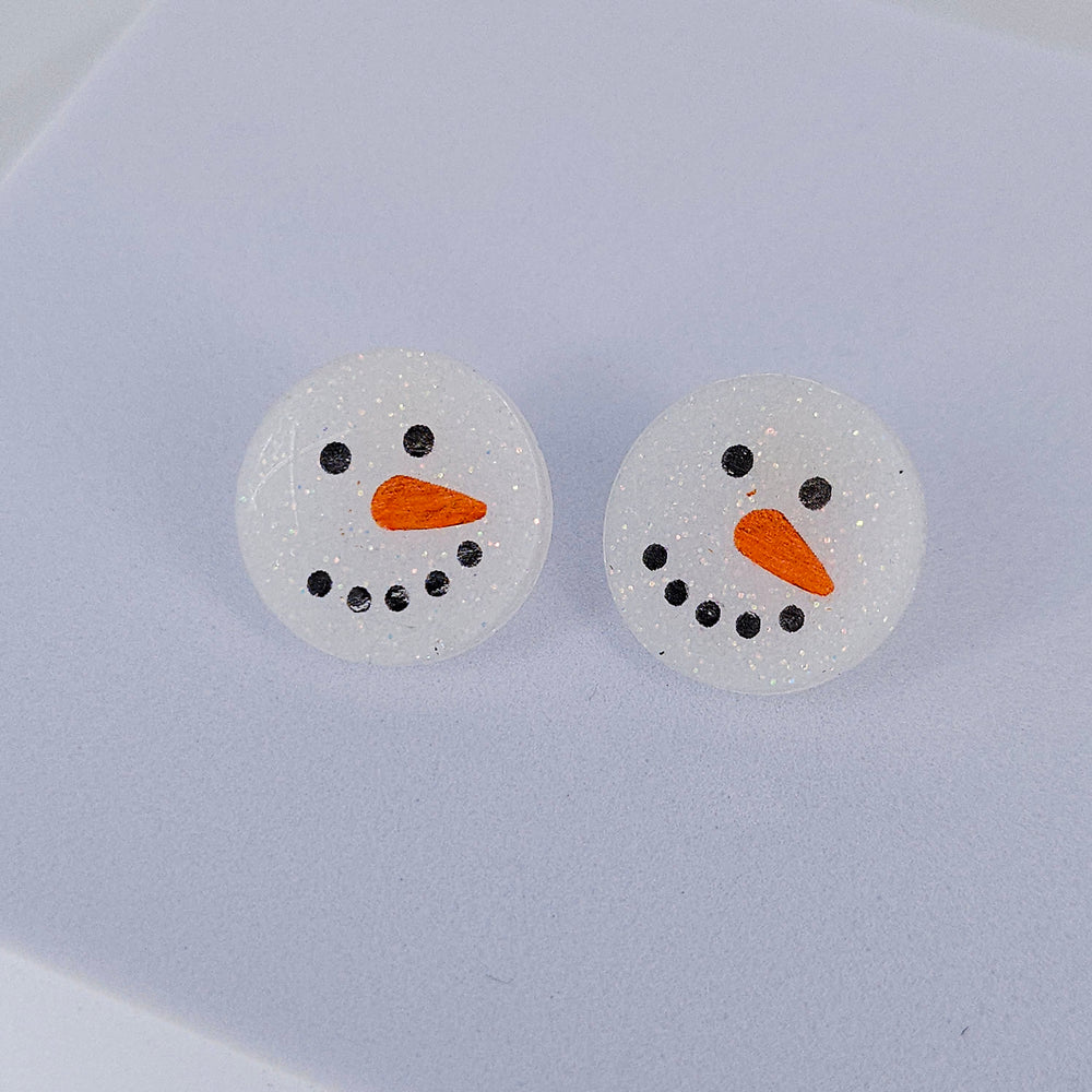 Snowman Sparkly Studs