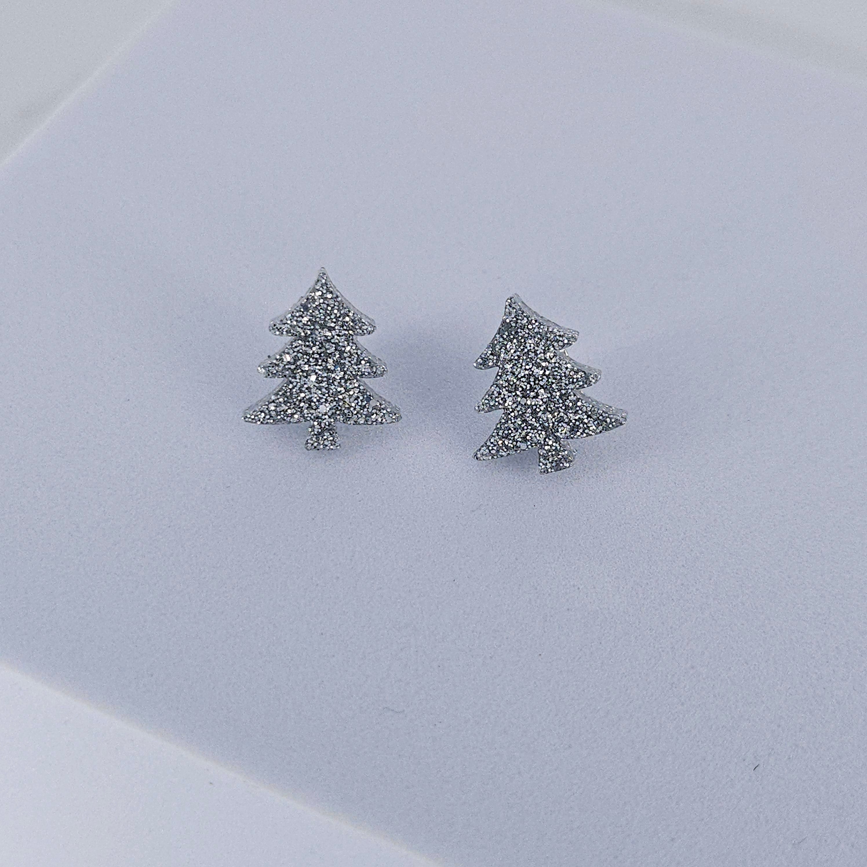 Christmas Tree Sparkly Studs