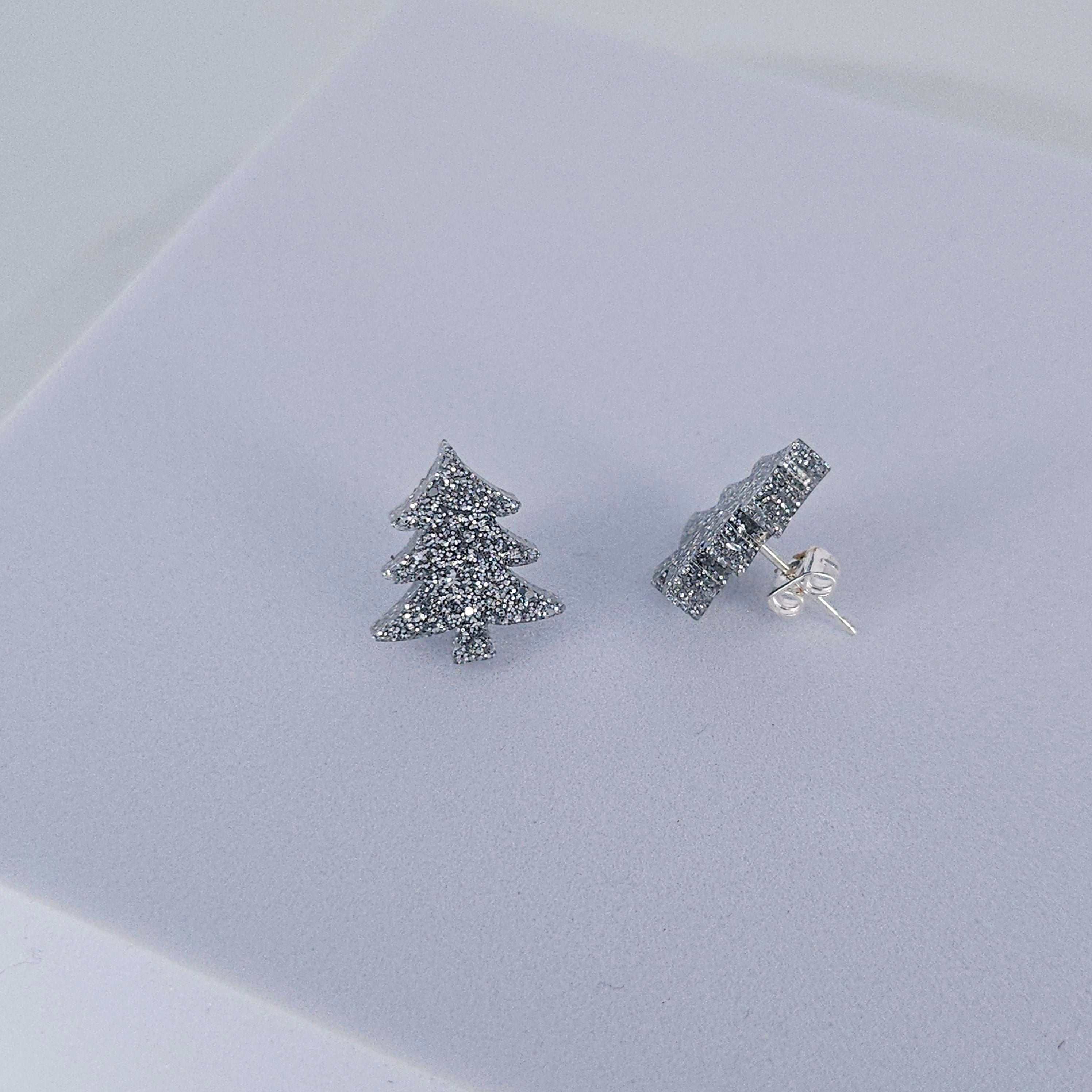 Christmas Tree Sparkly Studs