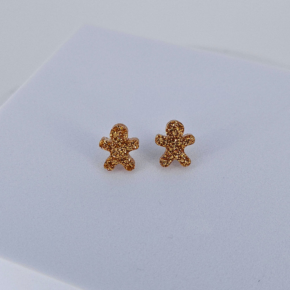 Sparkly Gingerbread Studs