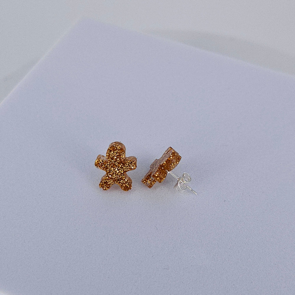 Sparkly Gingerbread Studs