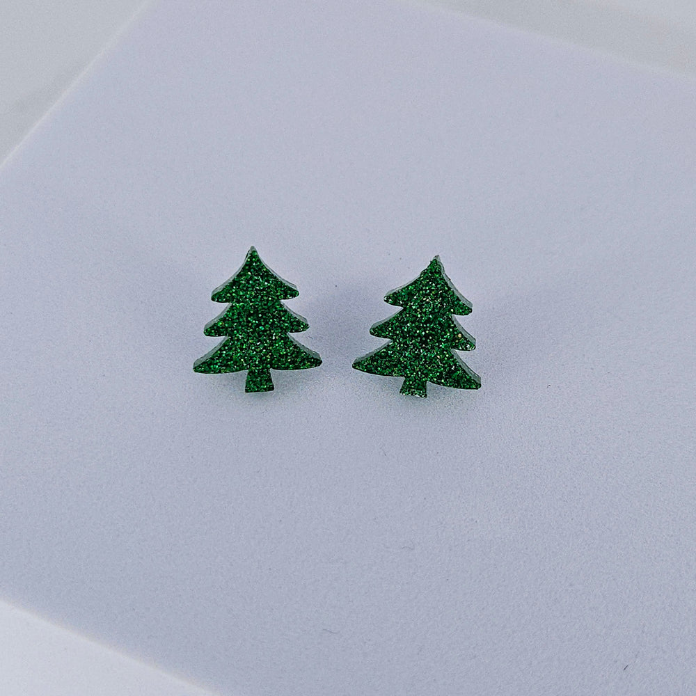 Christmas Tree Sparkly Studs