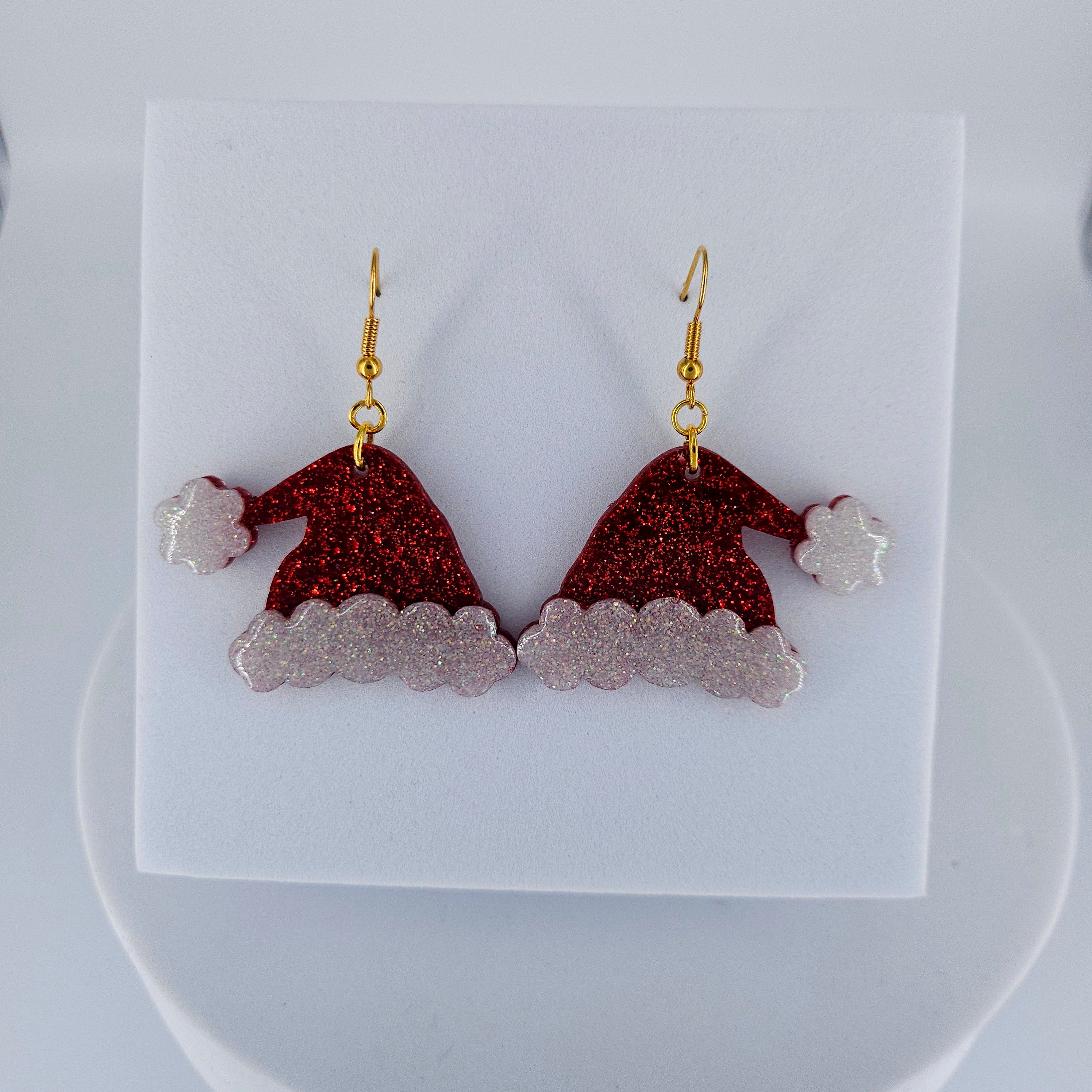 Santa Hat Sparkly Earrings