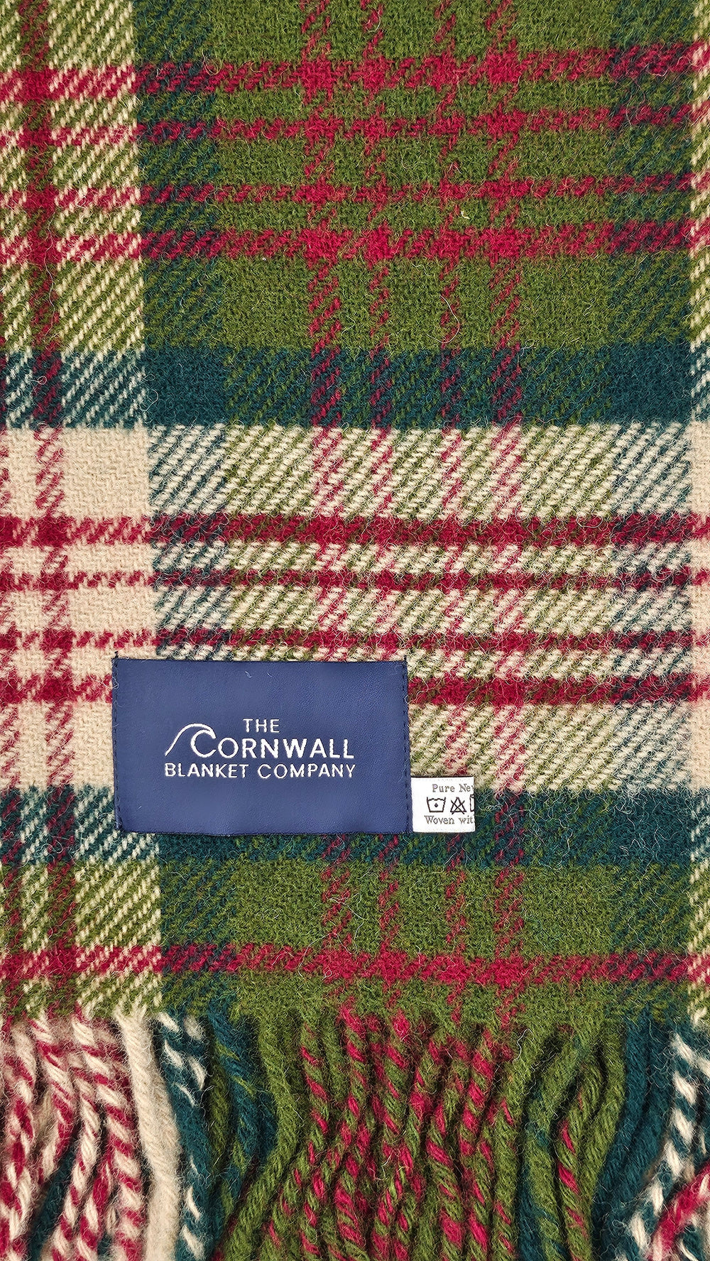 Pink & Green Tartan Wool Blanket