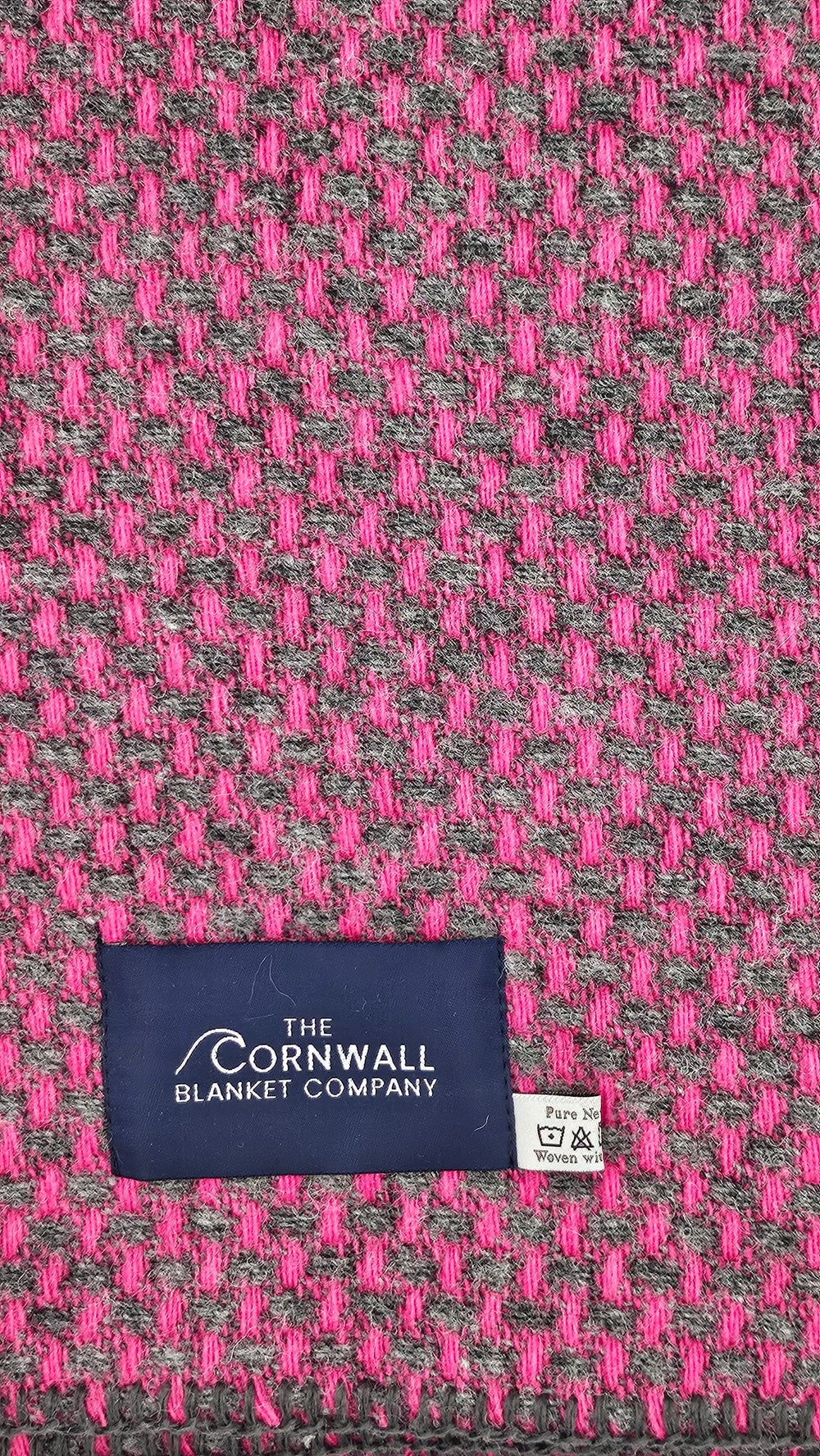 Pink & Grey Twill Wool Blanket