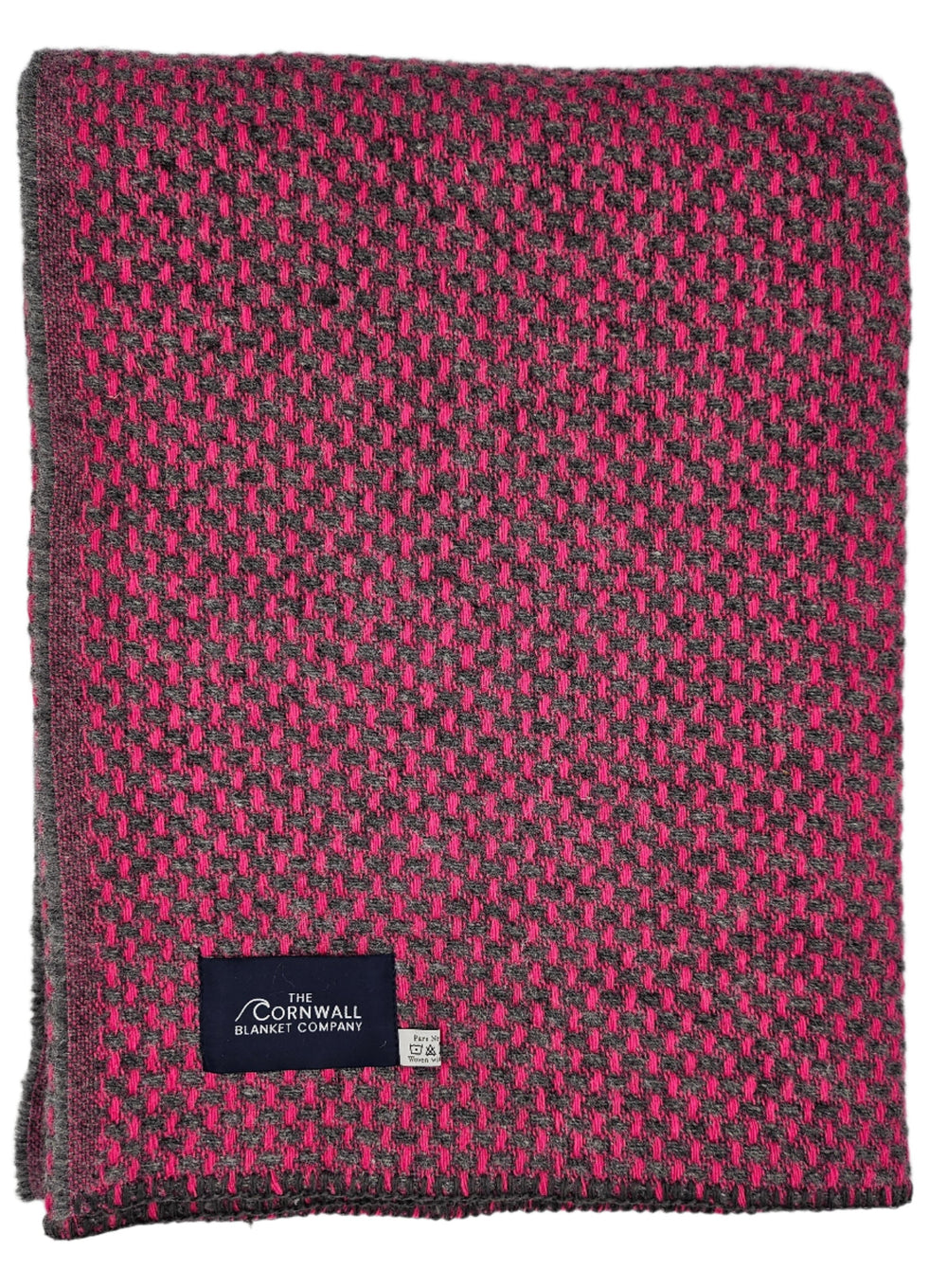 Pink & Grey Twill Wool Blanket