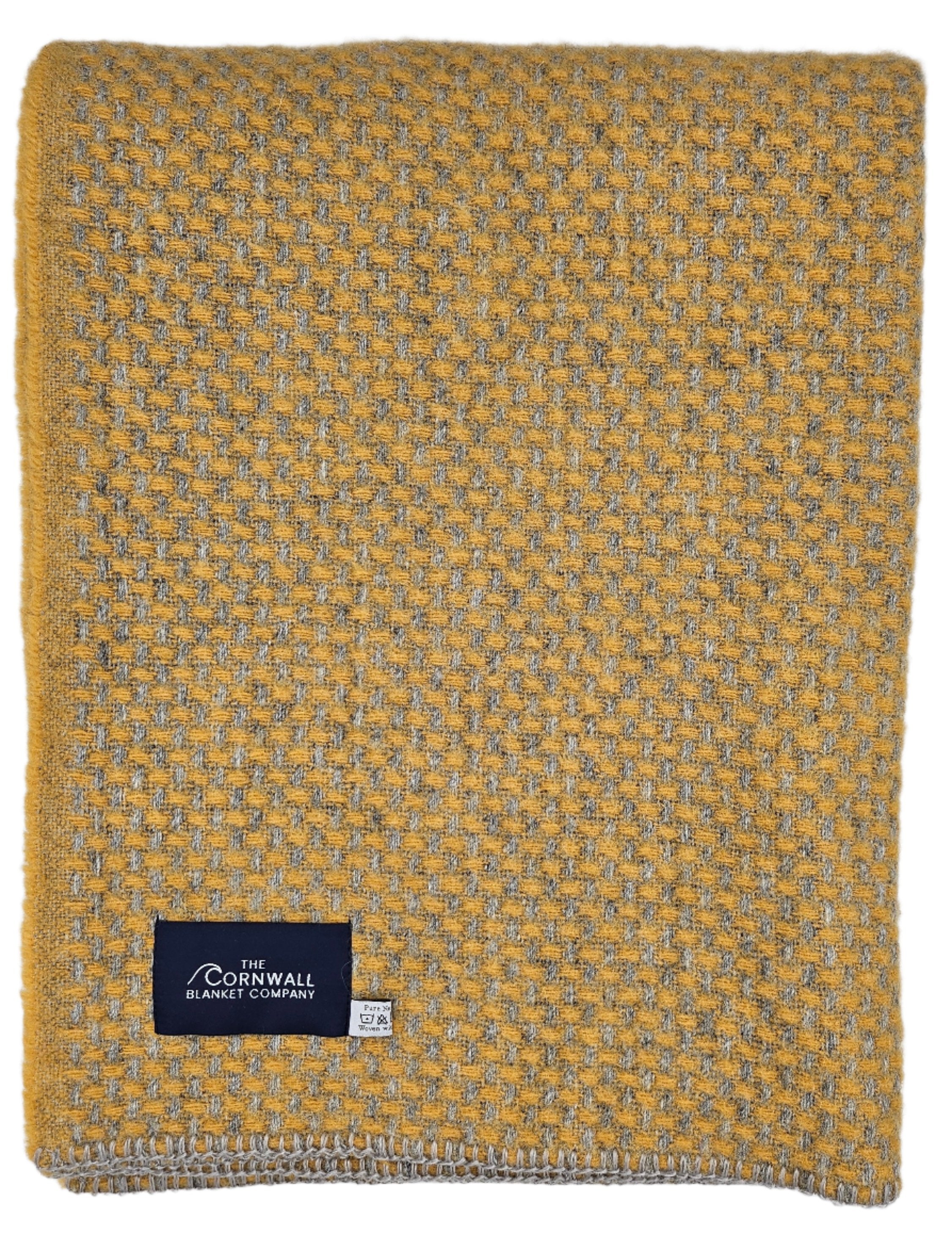 Yellow & Grey Twill Wool Blanket