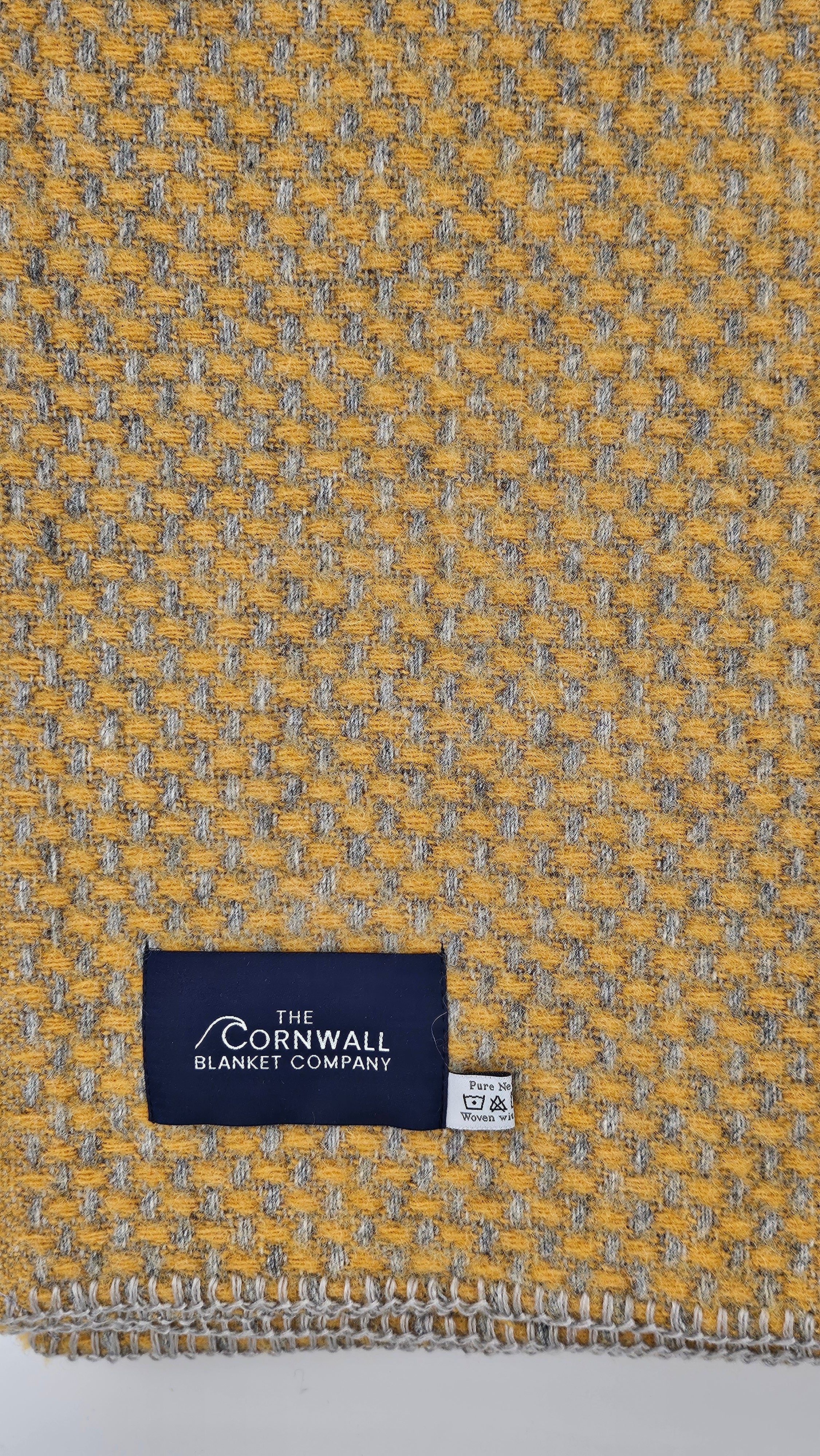 Yellow & Grey Twill Wool Blanket