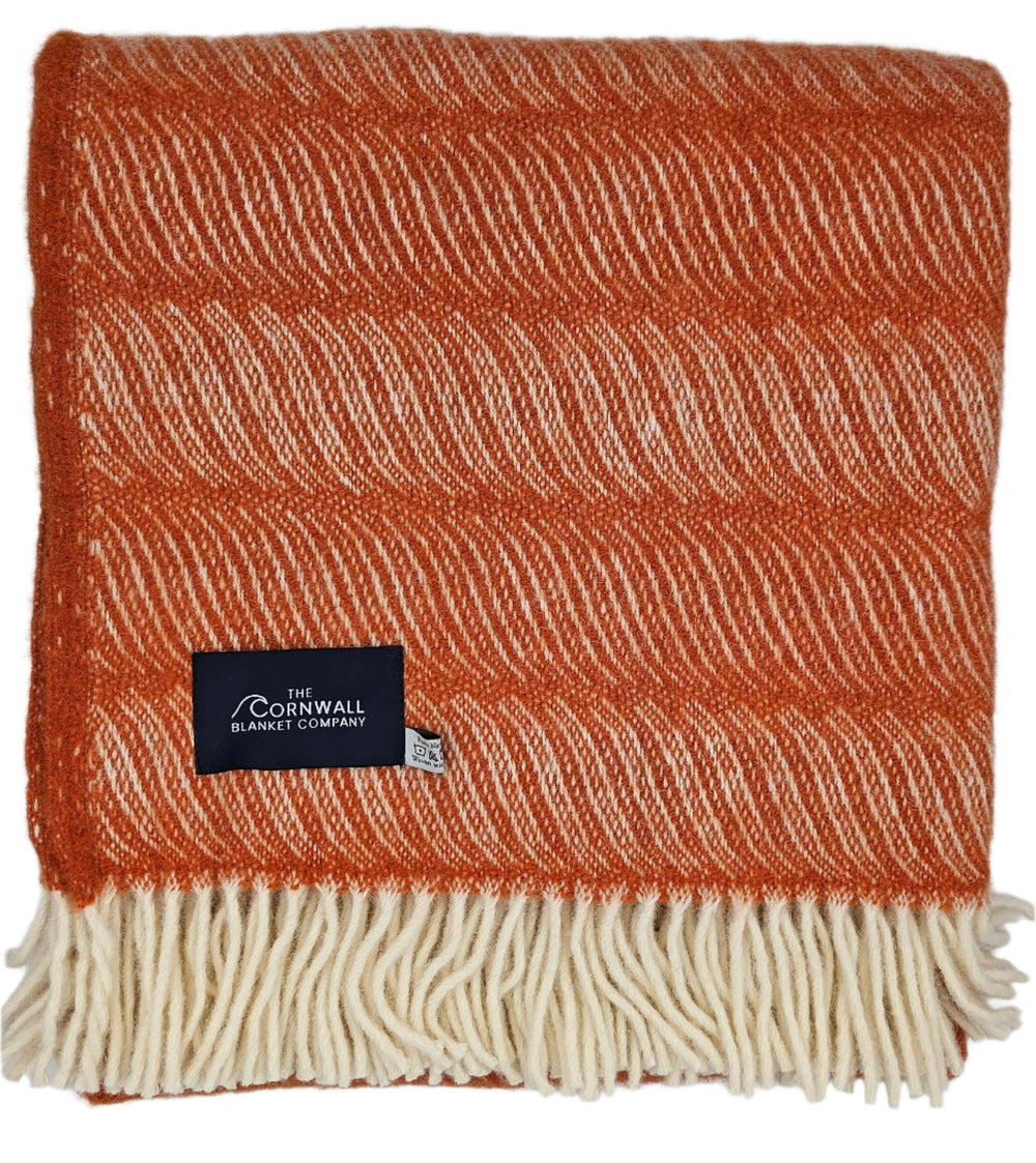 Orange Twist Wool Blanket