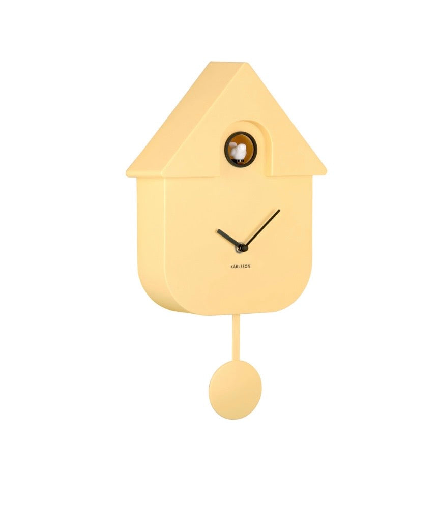 Soft Yellow Modern Cuckoo Clock
