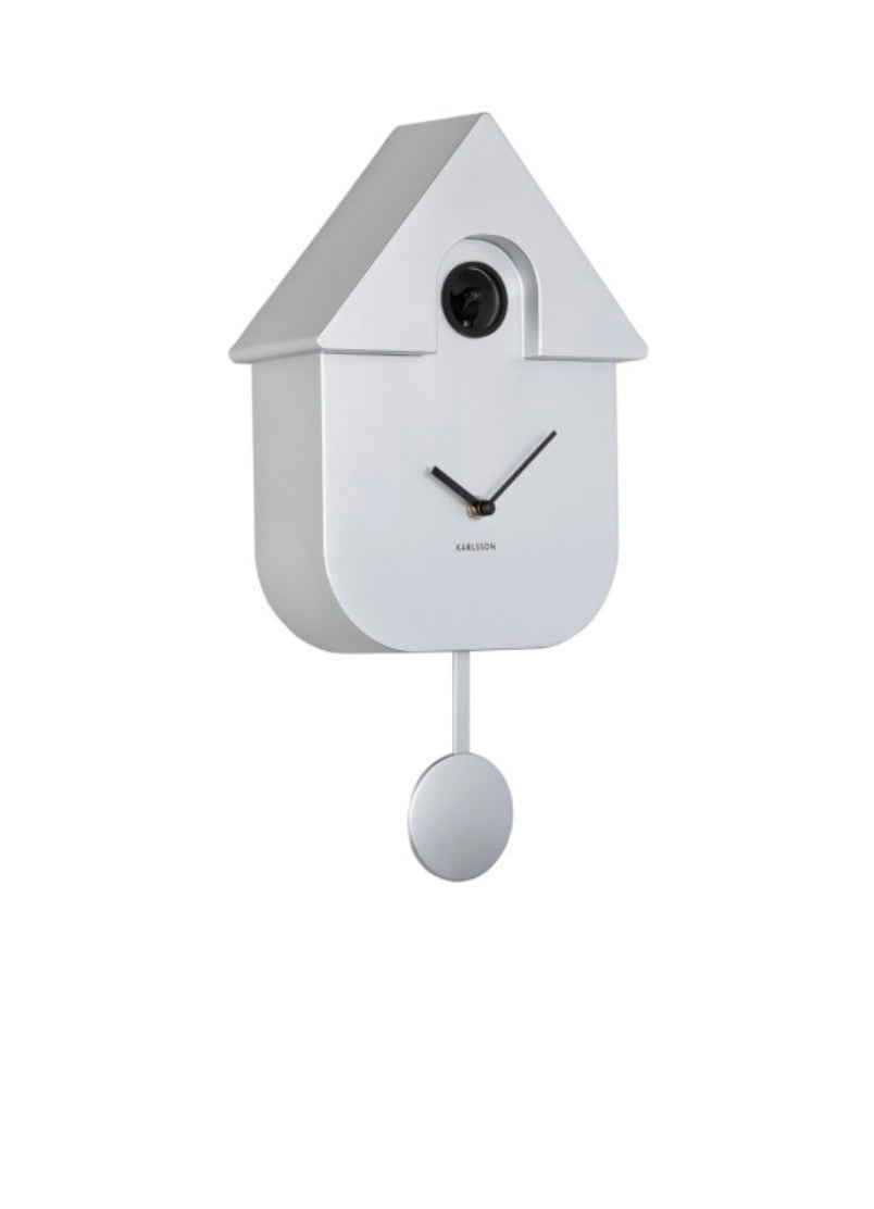 Metallic Silver Modern Cuckoo Clock