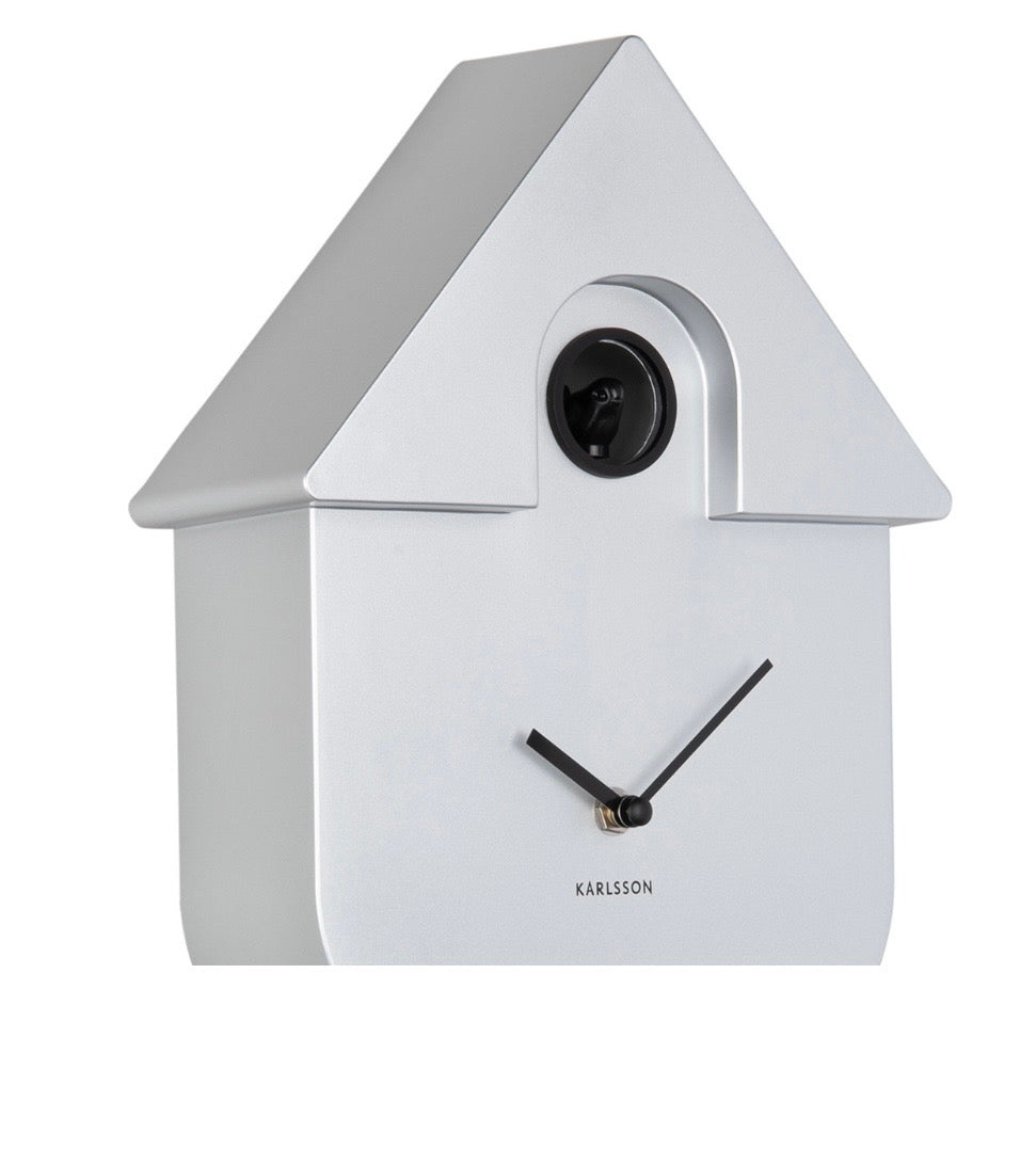 Metallic Silver Modern Cuckoo Clock