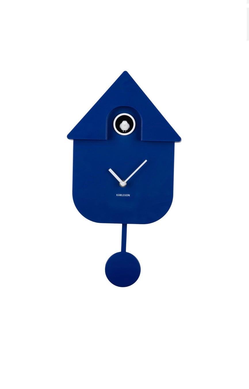 Cobalt Blue Modern Cuckoo Clock