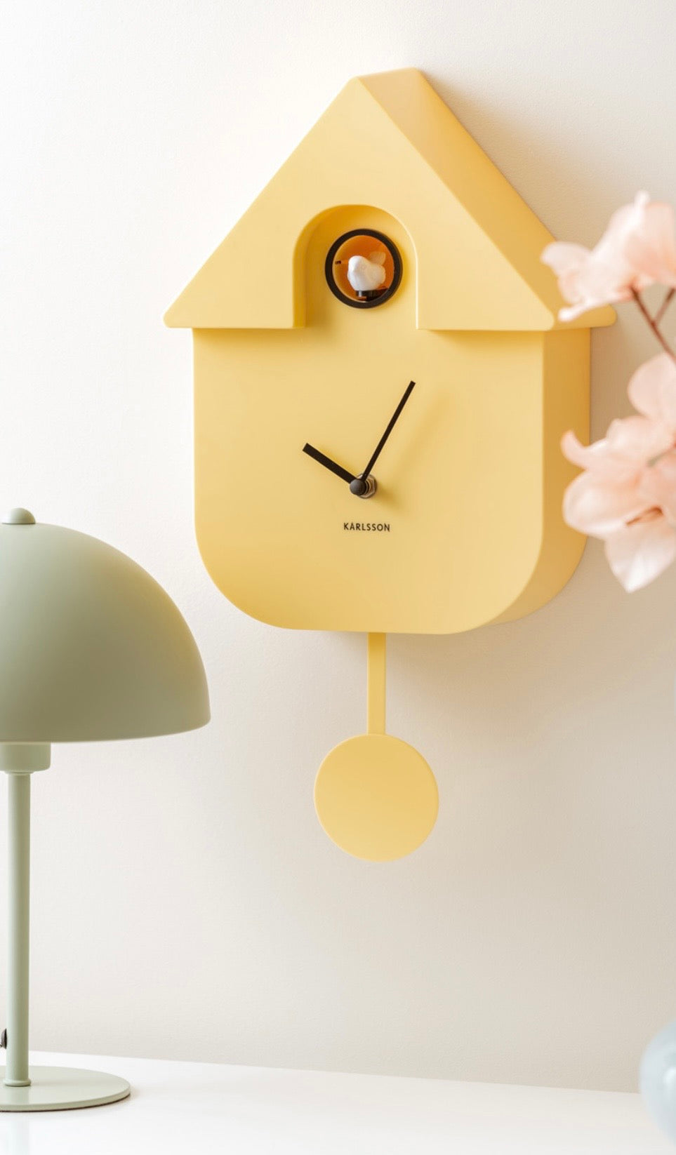 Soft Yellow Modern Cuckoo Clock