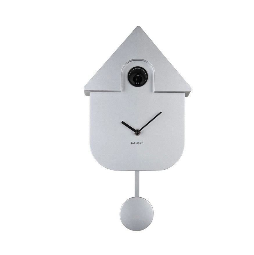 Metallic Silver Modern Cuckoo Clock