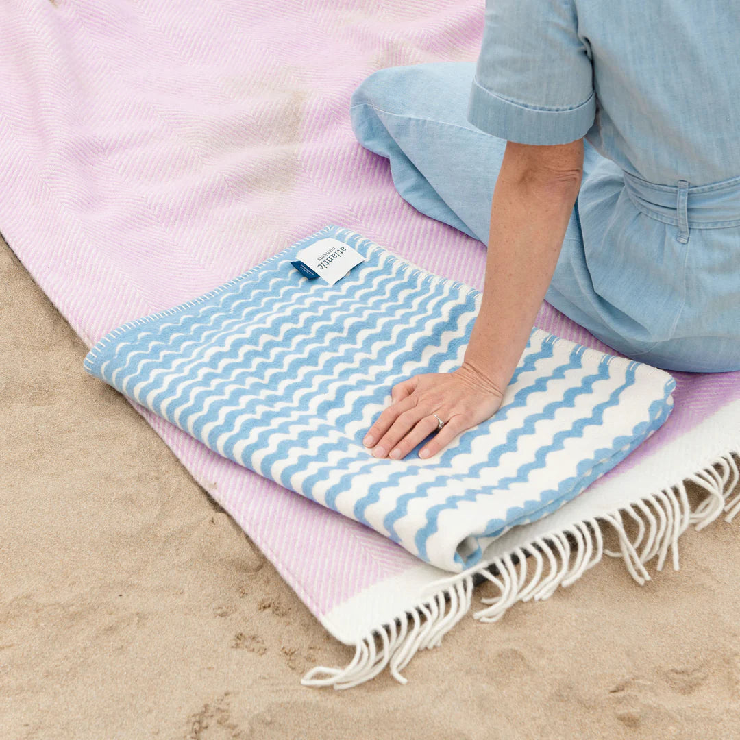 Powder Blue Swell Recycled Cotton Blanket