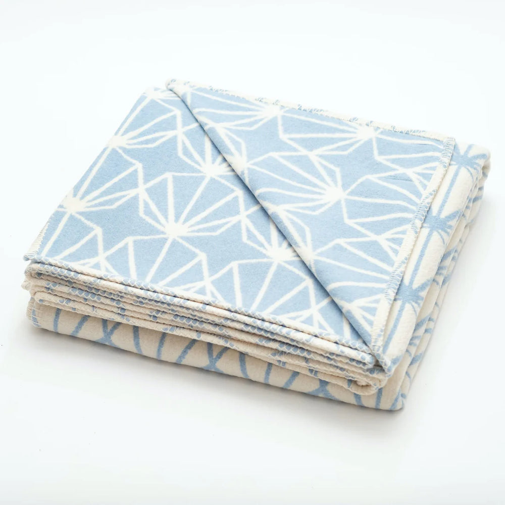 Powder Blue Shell Recycled Cotton Blanket