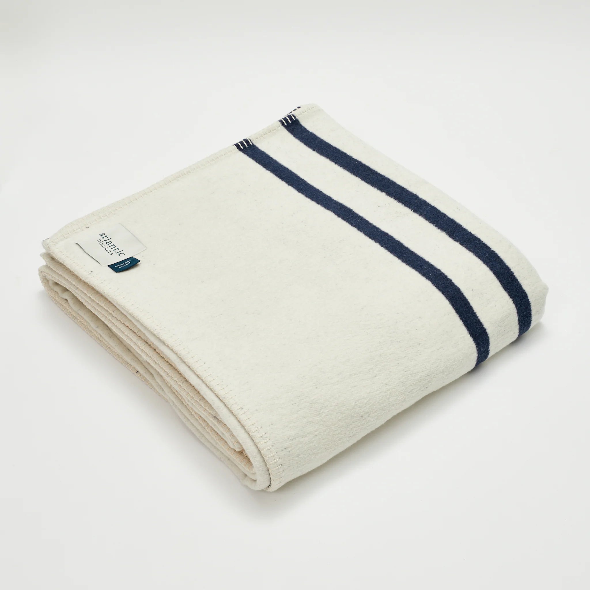 Navy Stripe Recycled Cotton Blanket