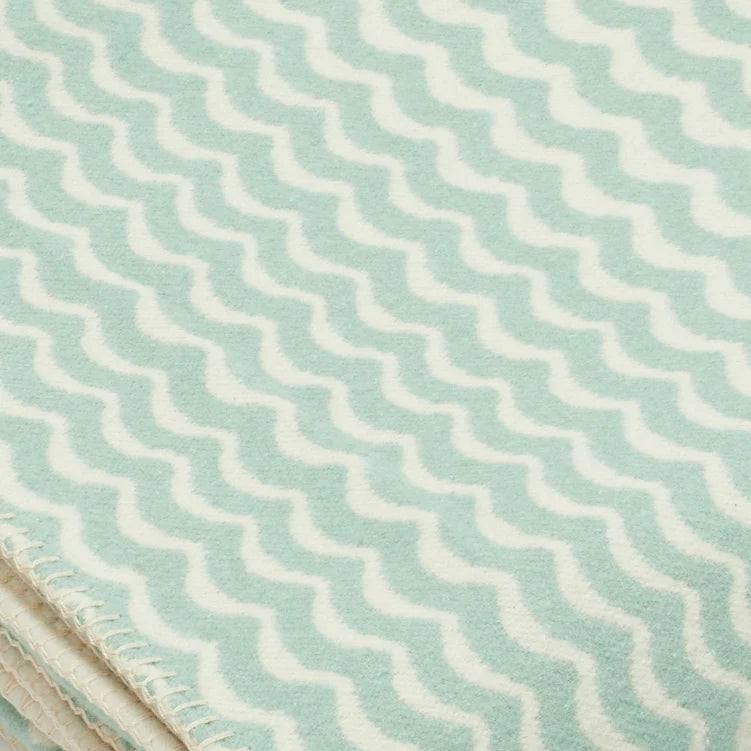 Sea-foam Swell Recycled Cotton Blanket