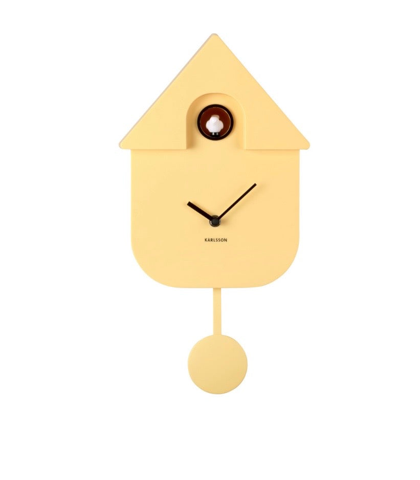 Soft Yellow Modern Cuckoo Clock