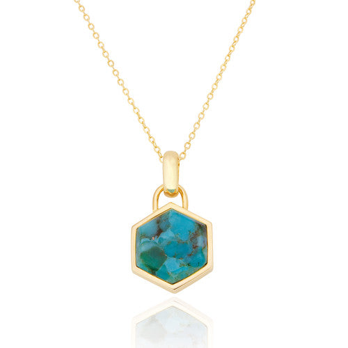 Turquoise Hexagon Necklace