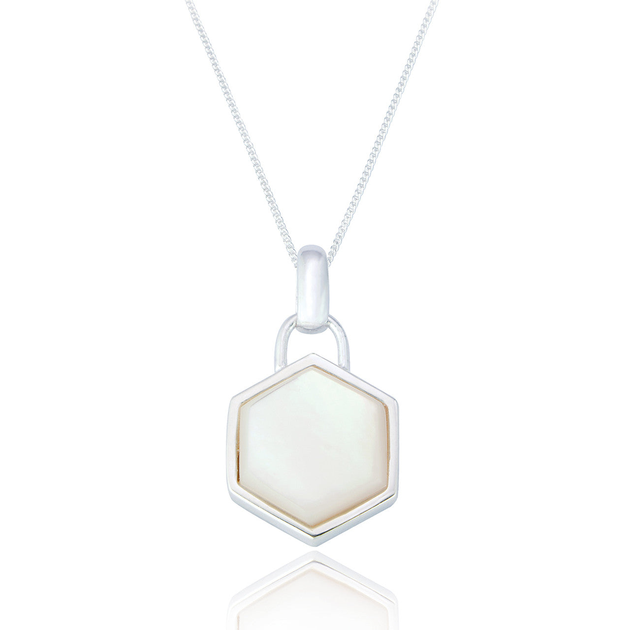 Mother of Pearl Hexagon Necklace