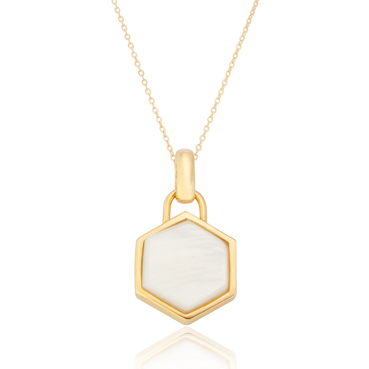Mother of Pearl Hexagon Necklace
