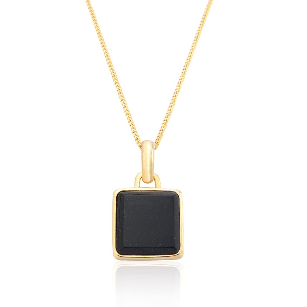 Black Onyx Square Necklace