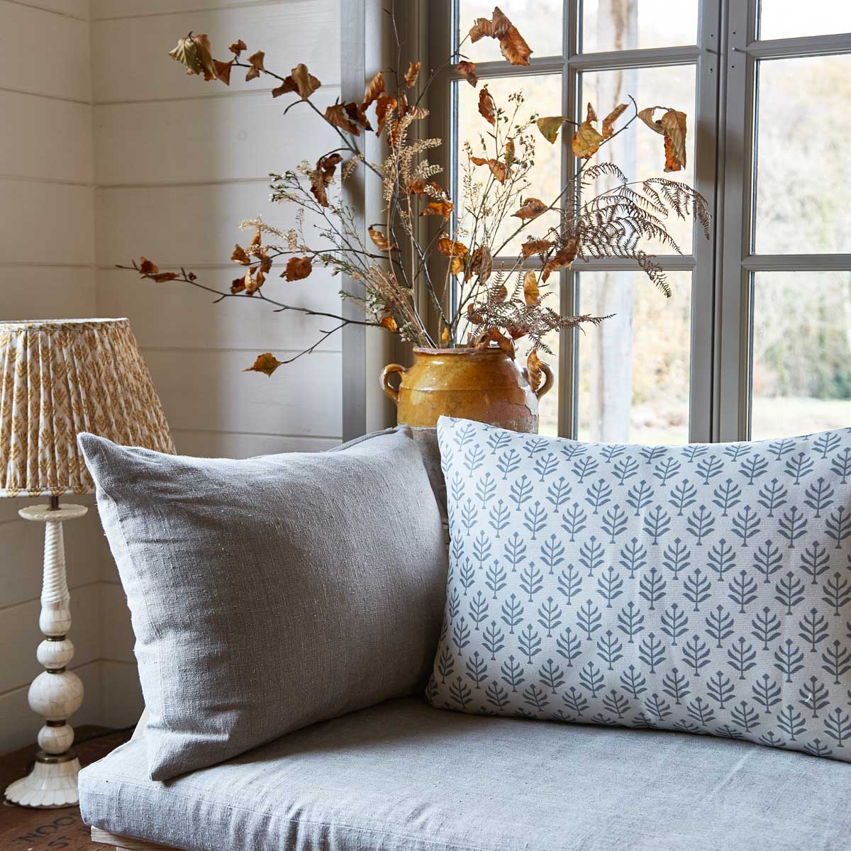 Weaver Green - Fern Dove Grey Canvas Cushion