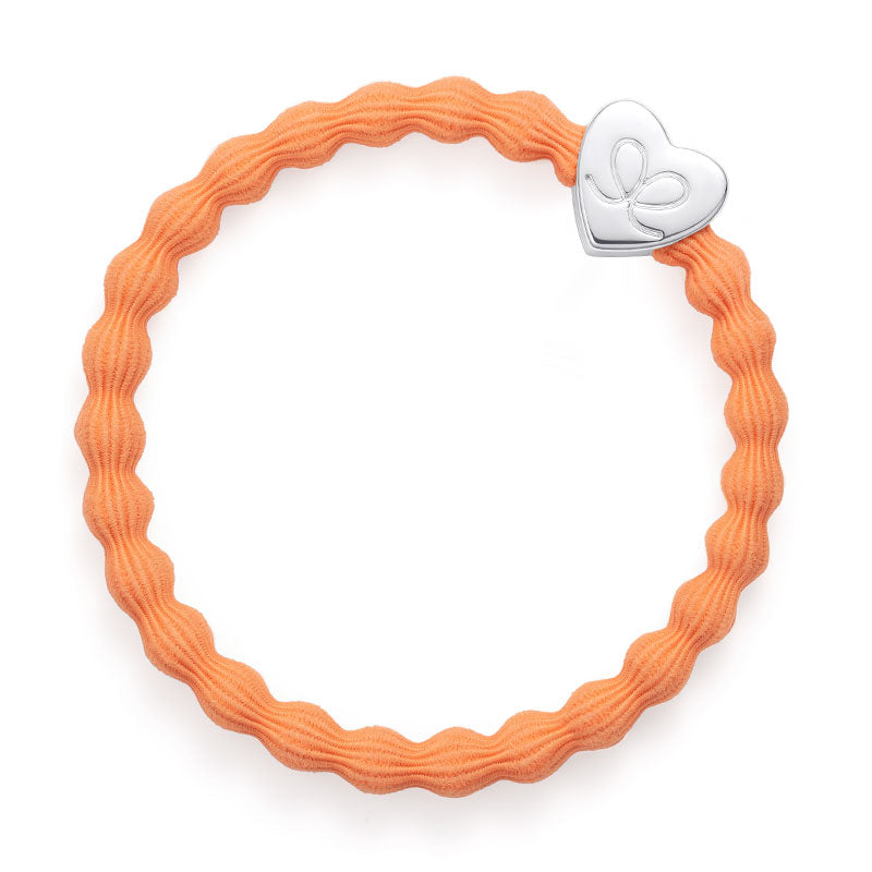 Silver Heart Neon Orange