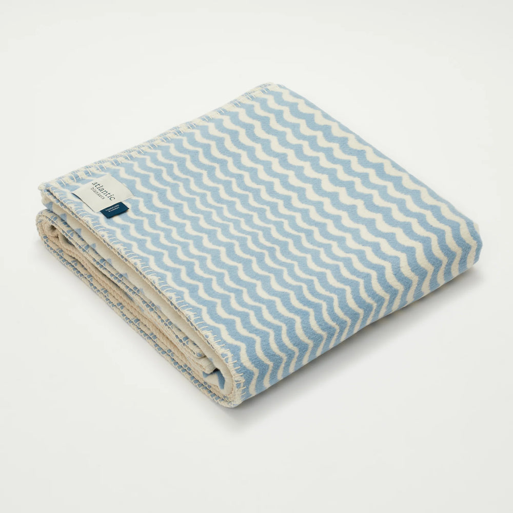 Powder Blue Swell Recycled Cotton Blanket