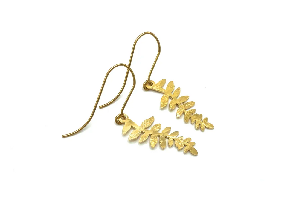 Florina Beaten Brass Statement Earrings