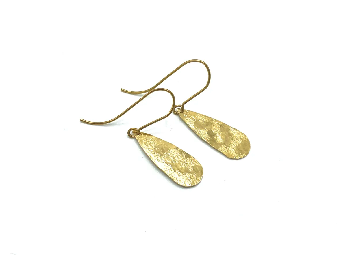 Verla Beaten Brass Statement Earrings