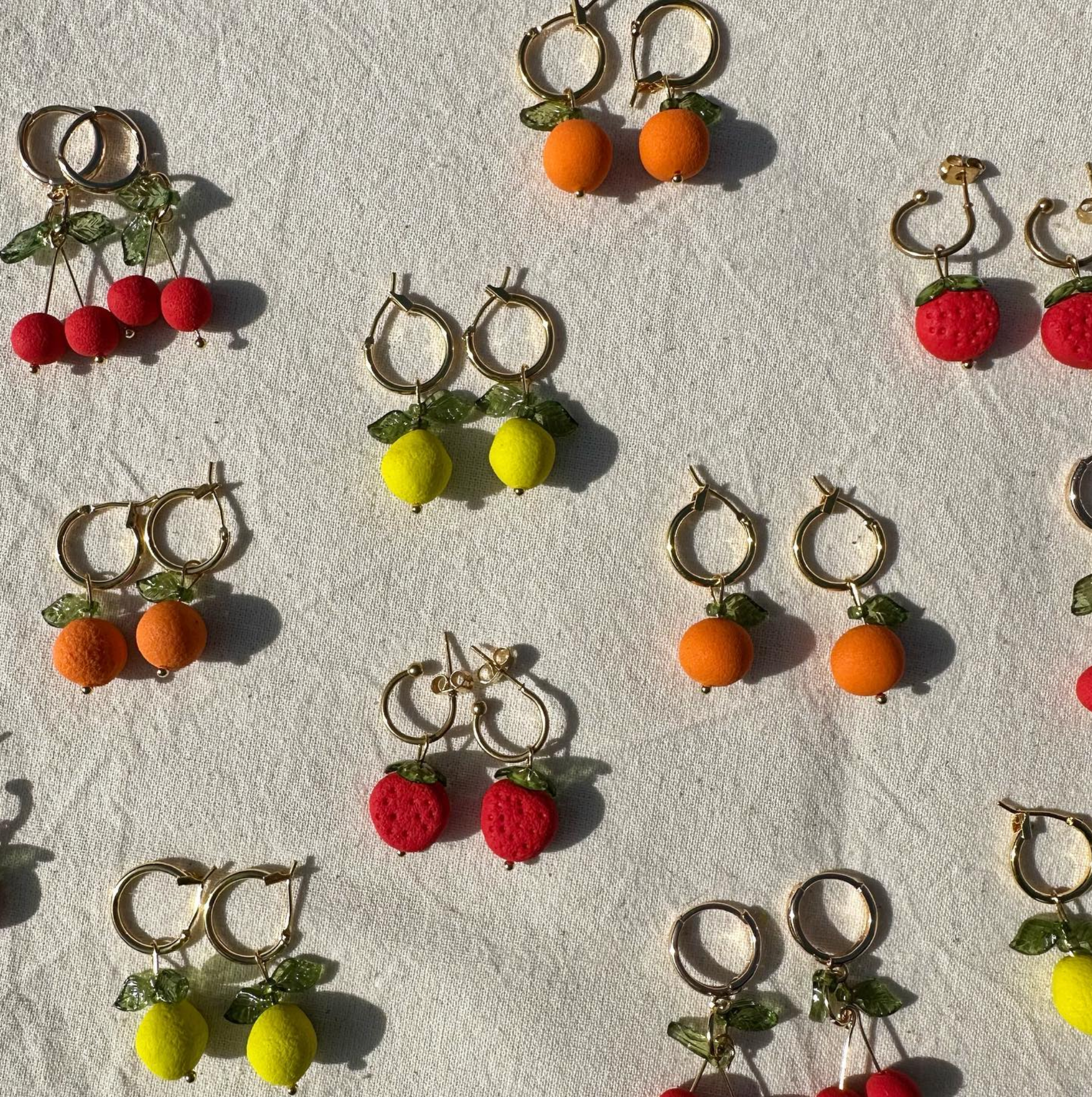 Polymer Clay Cherry Earrings