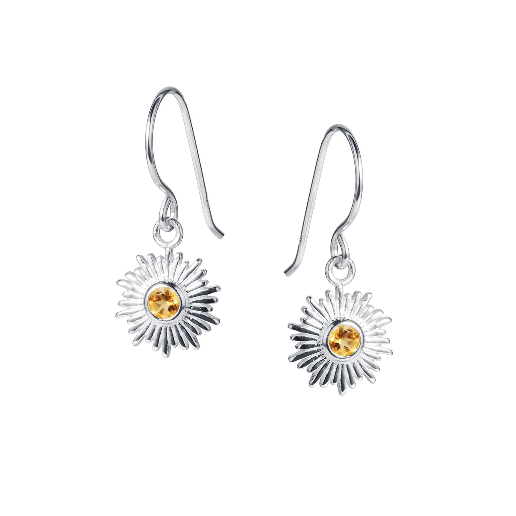 Sun Earrings with Topaz or Citrine