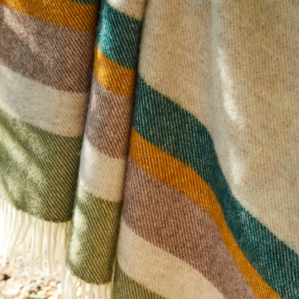 Earth Striped Square Wool Blanket