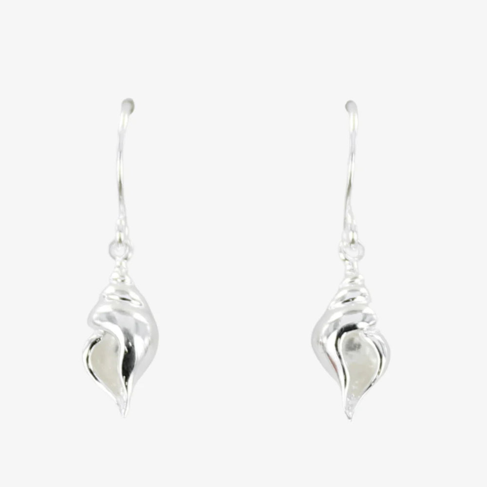 Conch Shell SIlver Earrings