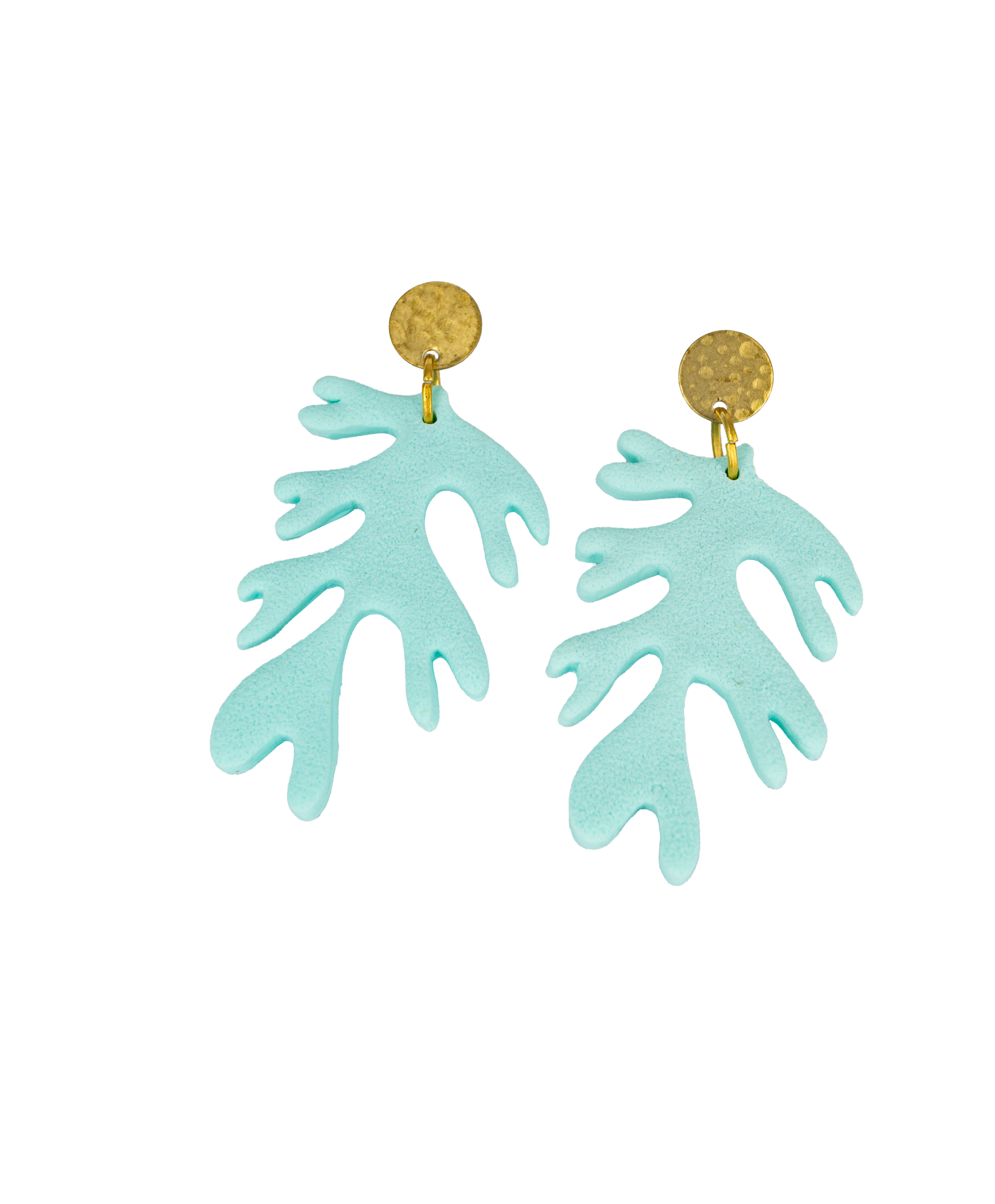 Coral Earrings in Aqua