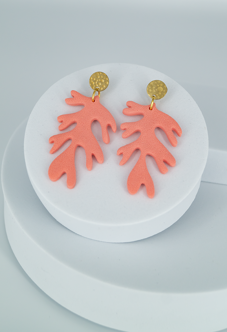 Coral Earrings in Pink
