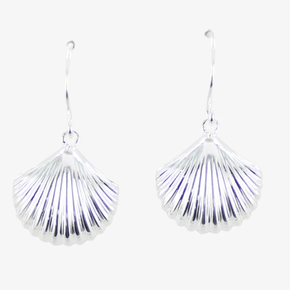 Scallop Shell Silver Earrings