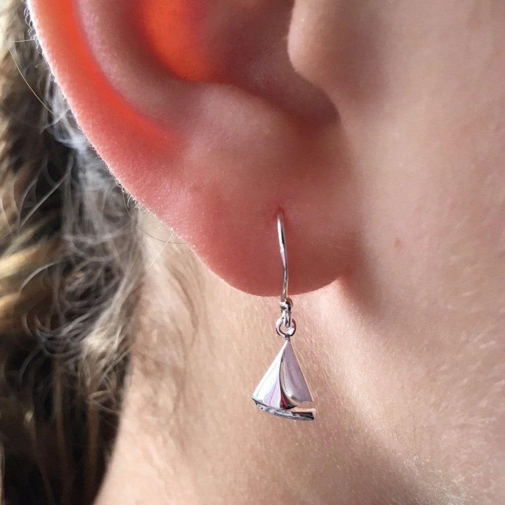 Sailing Boat Silver Earrings